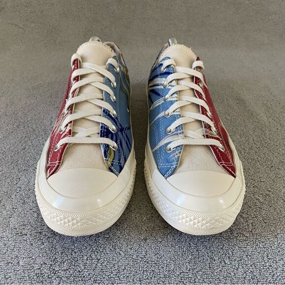 Converse Men 8 Hawaiian Tropical All Star Low Renew Sneaker Shoes Red Blue Beige - Picture 2 of 8